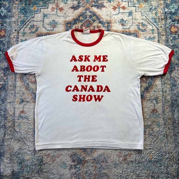 Vintage Other - Vintage 80s Ask Me Aboot The Canada Show Ringer T-shirt Large